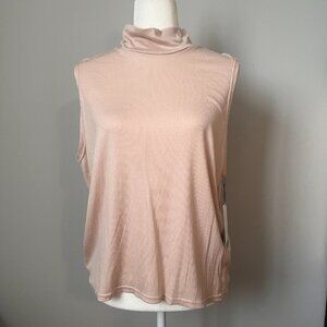 Bellantoni Sleeveless Ribbed Knit Turtleneck in Eggnog (XXL)